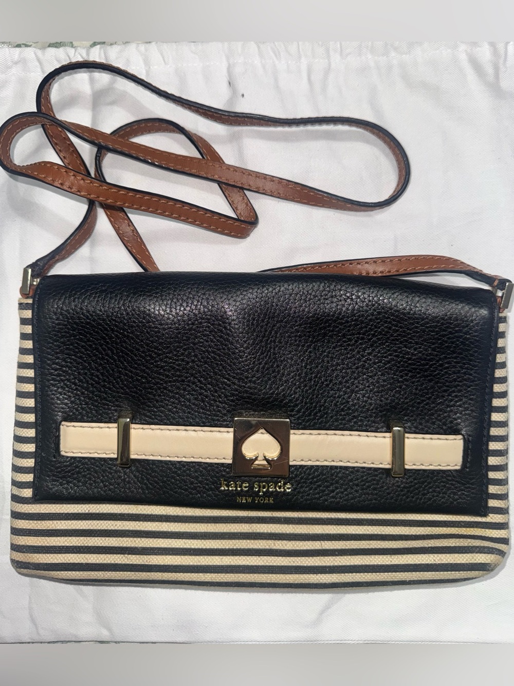 kate spade Black, Cream & Brown Crossbody Shoulder Bag